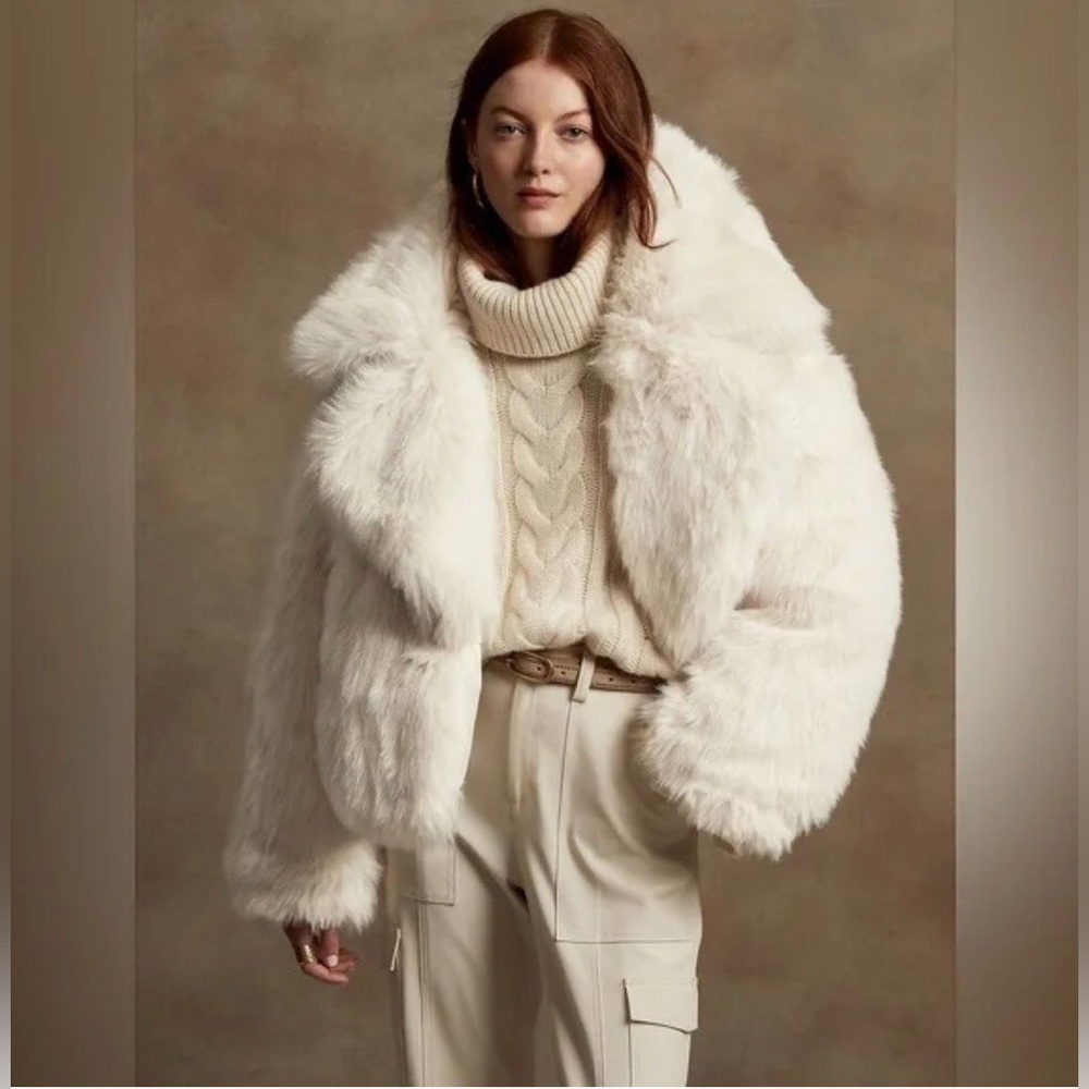 Banana Republic Reversible Faux Fur Down Jacket
